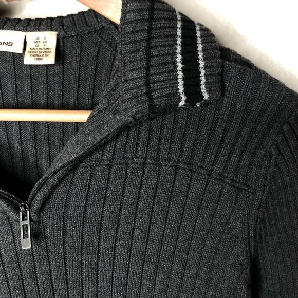 DKNY 1/4 Zip Gray Sweater Small - Picture 2 of 5